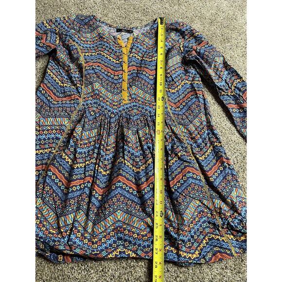 Artsy Beaded Embellished Flowy Tunic Shirt Boho Colorful Floral Size Small - Picture 5 of 6